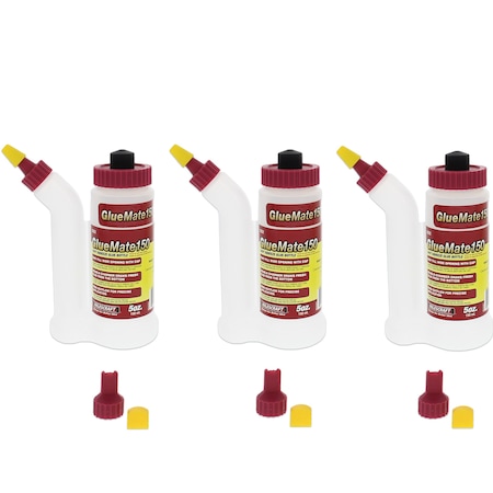 Milescraft Glue Mate 150 - 5 oz. 150 ml Wood Glue Bottles Anti-Drip Tips with Easy Flow Chamber Design 7222